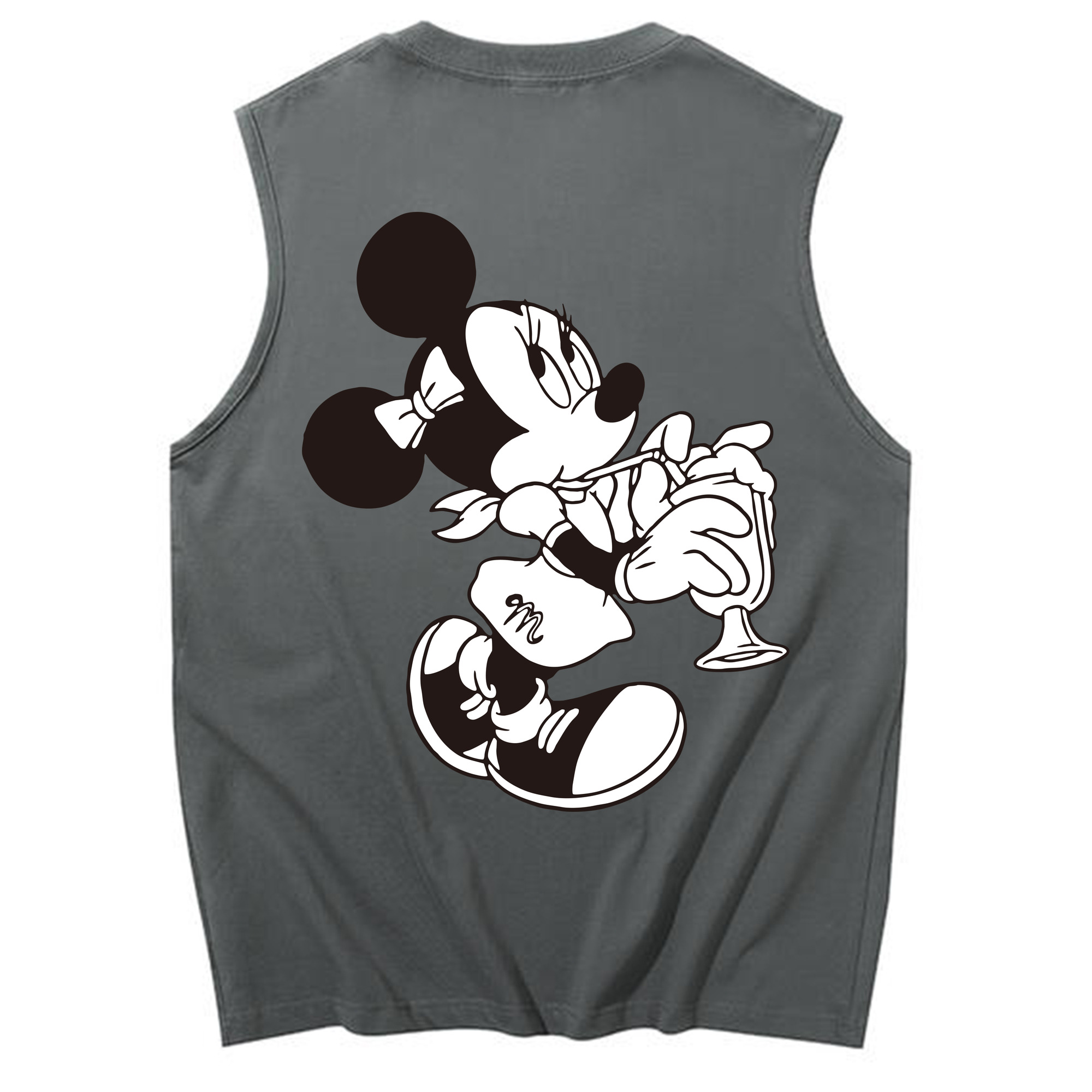 ミッキーマウス Mickey Mouse コットン100％タンクトップ（背面プリント）